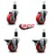 Service Caster 3.5'' Red Poly Wheel Swivel 1-3/8'' Expanding Stem Caster Set 2 Brakes, 4PK SCC-EX20S3514-PPUB-RED-2-PLB-2-138 - alternate 2